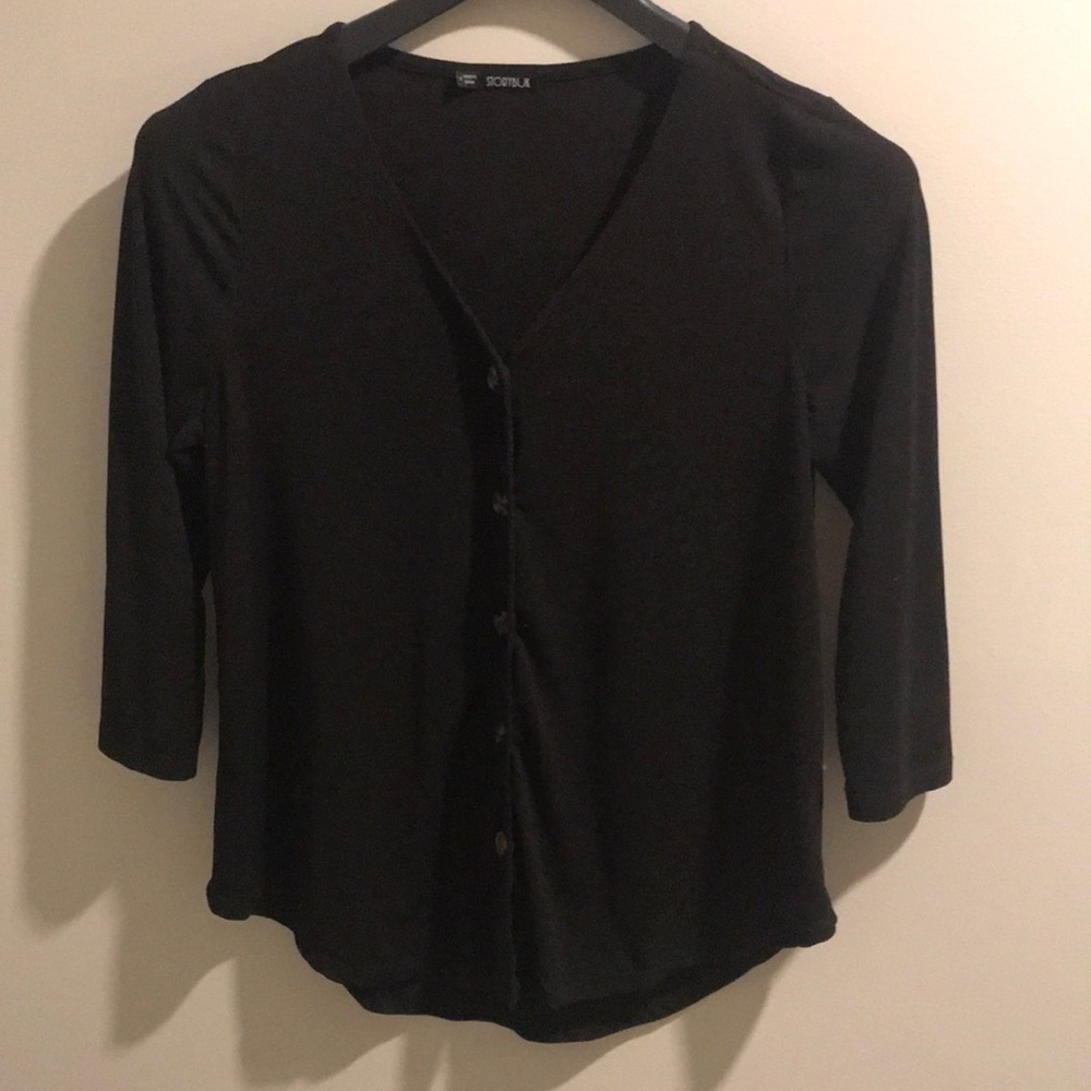 Storybuk button down v neck blouse, Sz Small